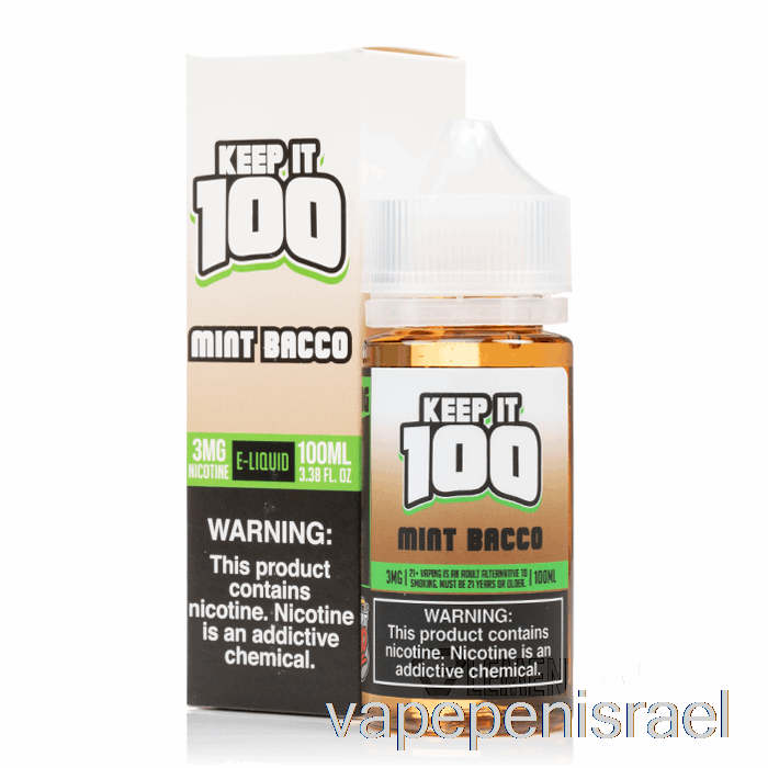 חד פעמי Vape Israel Mint Bacco - שמור את זה 100 - 100 מ"ל 0 מ"ג